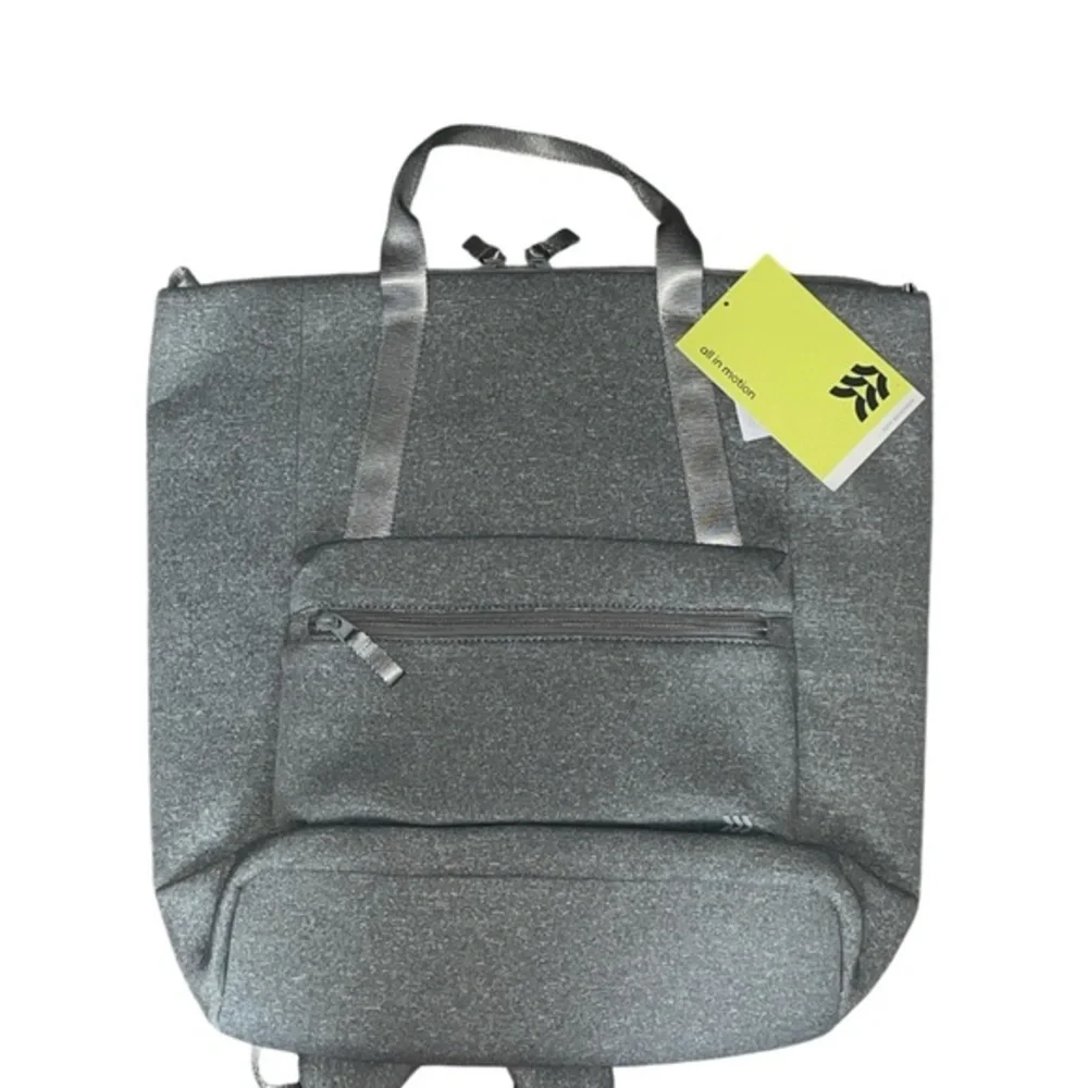 All in Motion Faux Neoprene Tote Backpack in Heather Gray